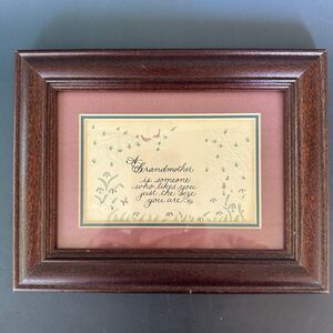 Vintage Grandmother Calligraphy Quote Framed Wall Art Mat Wood Frame Decor